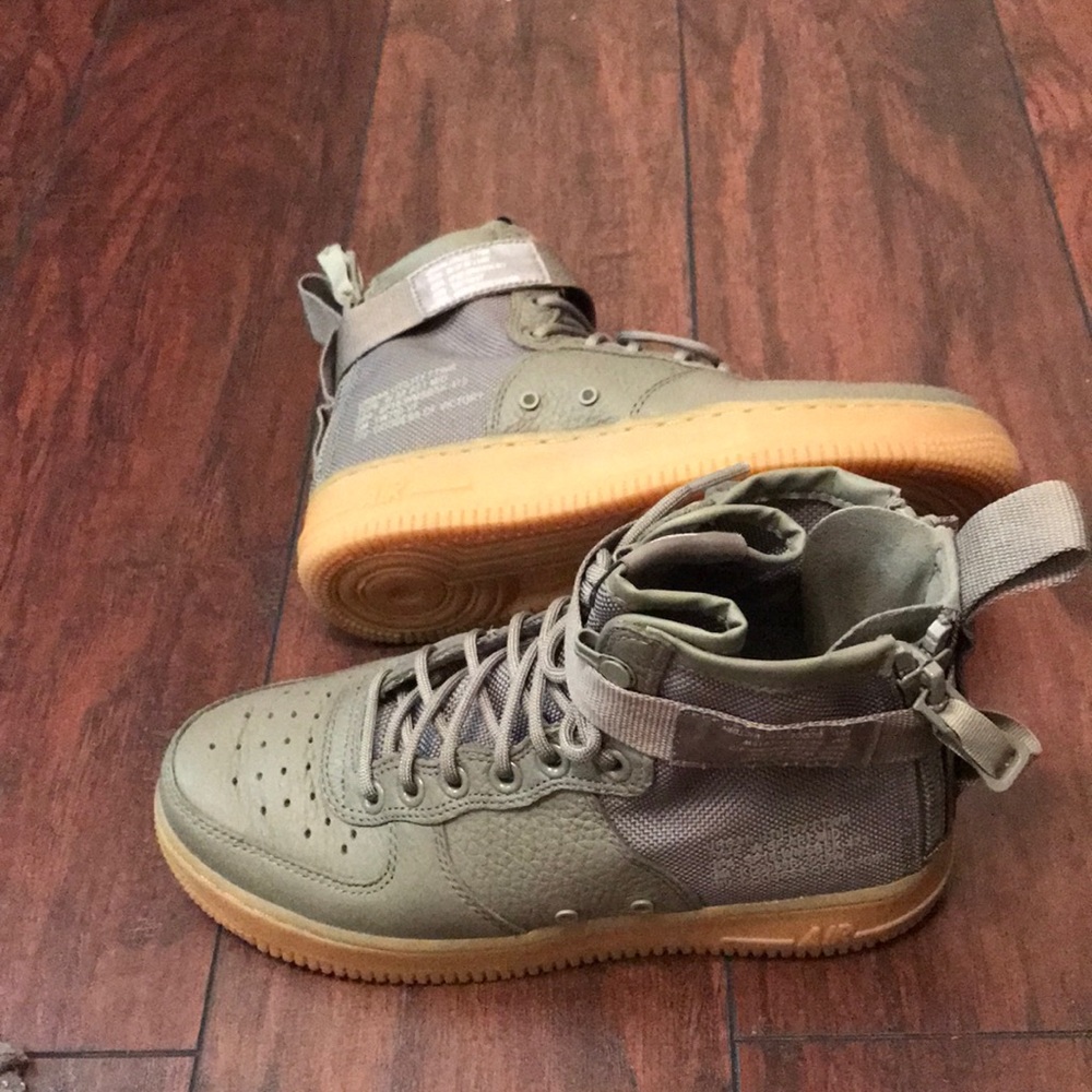 Nike Air Force Ones In Army Green